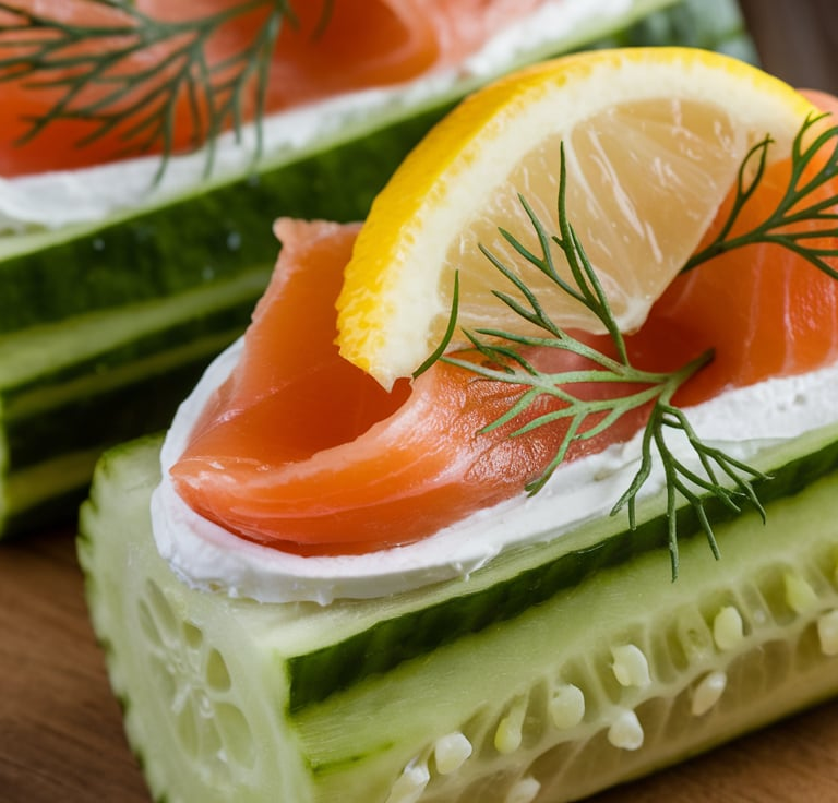 Chatelaine Smoked Salmon Roll on Cucumber Recipe