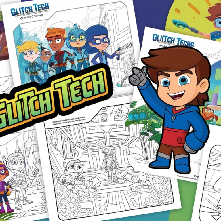 Glitch Tech Coloring Pages